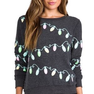 Wildfox Christmas Light Glow in the Dark Sweatshirt Size XS